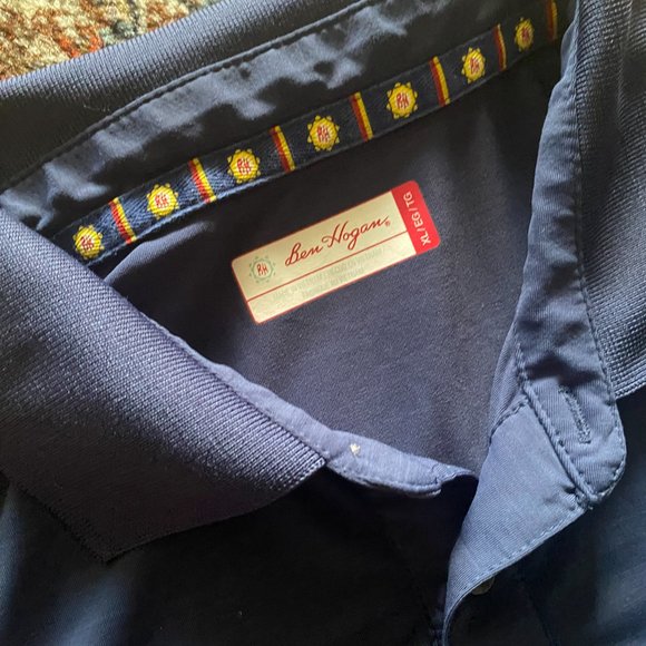 Ben Hogan Polo Shirt Mens XL Navy Blue Golf Short Sleeve Lightweight Casual - Picture 8 of 8